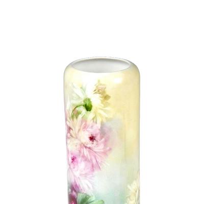 Antique Vienna Austria Hand Painted Porcelain Floral Vase By Leonard Co