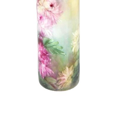 Antique Vienna Austria Hand Painted Porcelain Floral Vase By Leonard Co