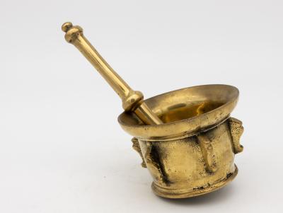 Antique Vintage Brass Mortar and Pestle