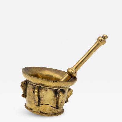 Antique Vintage Brass Mortar and Pestle