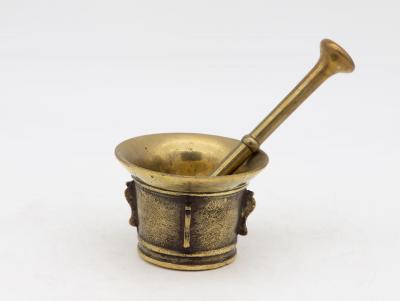Antique Vintage Brass Mortar and Pestle