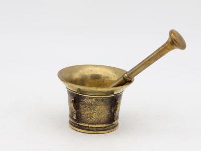 Antique Vintage Brass Mortar and Pestle