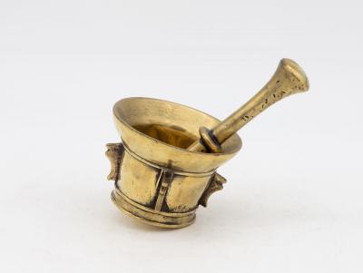 Antique Vintage Brass Mortar and Pestle