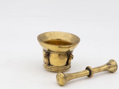 Antique Vintage Brass Mortar and Pestle