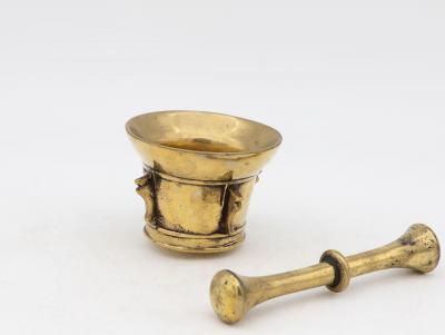 Antique Vintage Brass Mortar and Pestle
