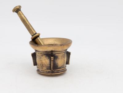 Antique Vintage Brass Mortar and Pestle