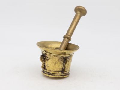 Antique Vintage Brass Mortar and Pestle
