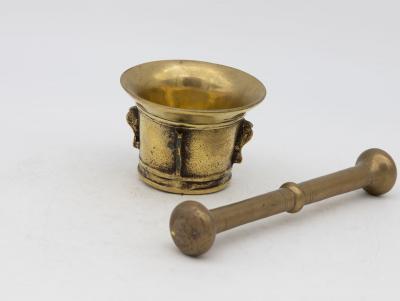 Antique Vintage Brass Mortar and Pestle