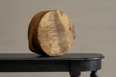 Antique Wabi Sabi Bowl or Centerpiece in Wood with Handle 19th Century