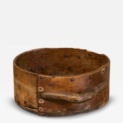 Antique Wabi Sabi Bowl or Centerpiece in Wood with Handle 19th Century