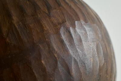 Antique Wabi Sabi Style Ball in Carved Wood