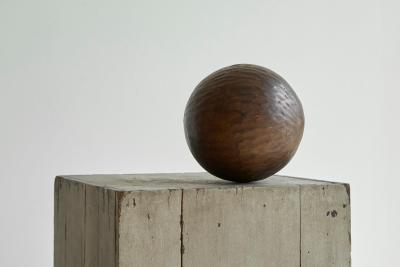 Antique Wabi Sabi Style Ball in Carved Wood
