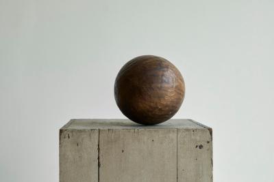 Antique Wabi Sabi Style Ball in Carved Wood