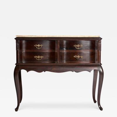 Antique Walnut Buffet Sideboard Server Console Cabinet Four Drawer