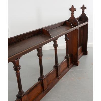 Antique Walnut Oak Church Railing