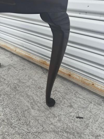 Antique Walnut Queen Anne Style Stool with Removable Cane Seat