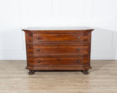 Antique Walnut Shapeless Chest Of Drawers Italy 17th Century