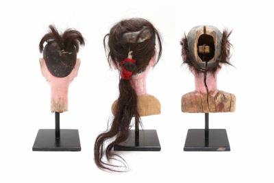 Antique Wooden Doll Heads