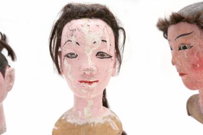 Antique Wooden Doll Heads