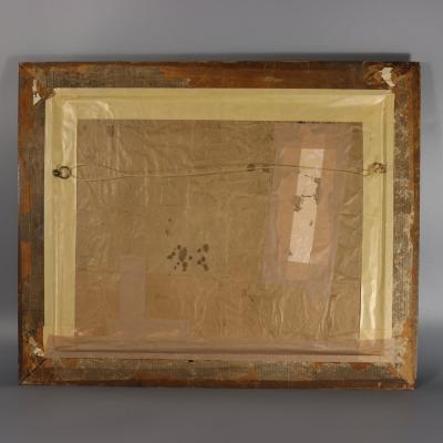 Antique Woolwork Embroidery with Fruit Basket and Bird