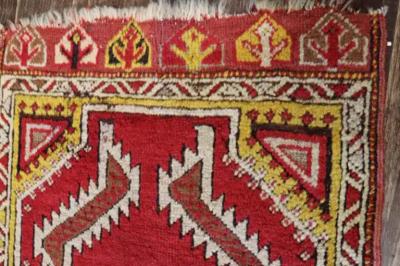 Antique Yastik Turkish Anatolian Rug Oushak