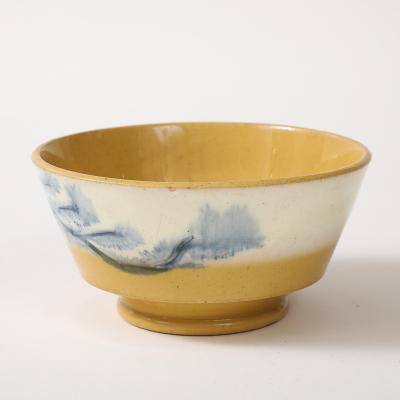 Antique Yellowware Mochaware Bowl