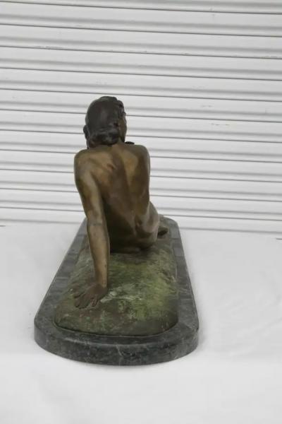 Antique bronze sculpture reclining woman