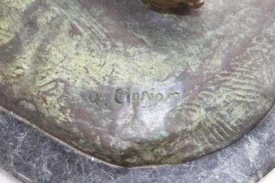 Antique bronze sculpture reclining woman