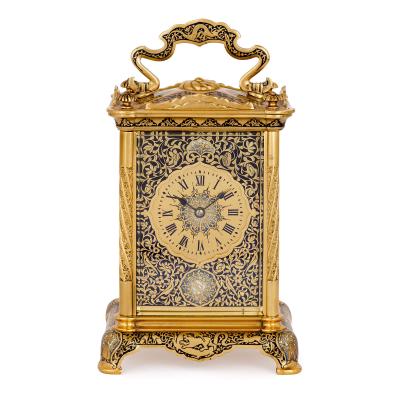 Antique enamelled gilt bronze carriage clock