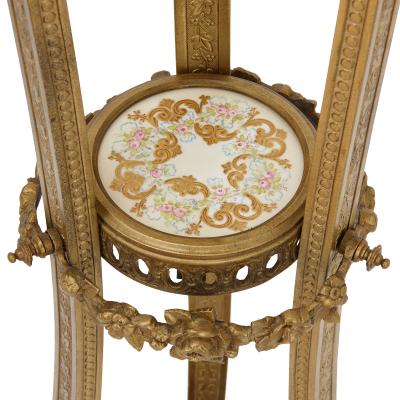 Antique gilt bronze and Sevres style porcelain floor standing lamp
