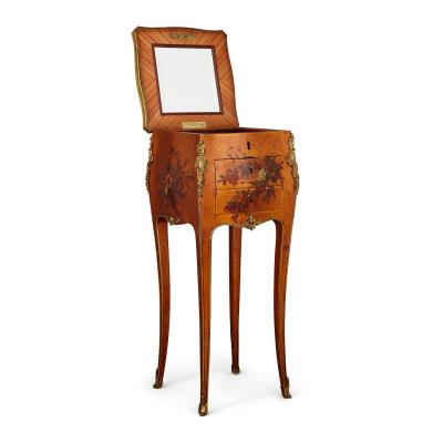 Antique gilt bronze mounted French side table