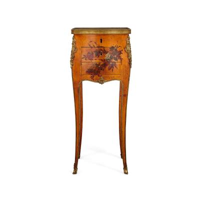 Antique gilt bronze mounted French side table