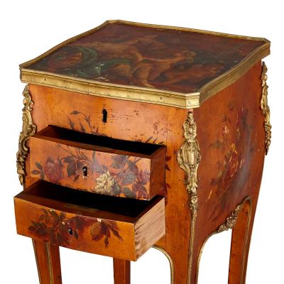 Antique gilt bronze mounted French side table