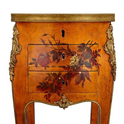 Antique gilt bronze mounted French side table