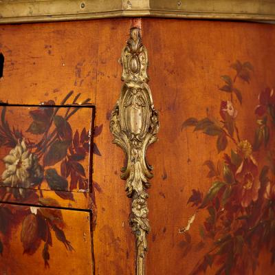 Antique gilt bronze mounted French side table