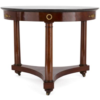 Antique gilt bronze mounted centre table with marble top