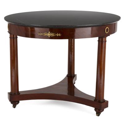 Antique gilt bronze mounted centre table with marble top