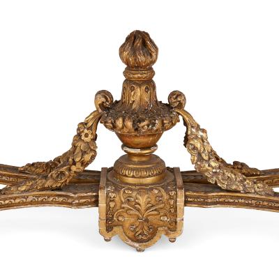 Antique marble topped R gence style giltwood centre table