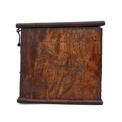 Antique oak engraved chest