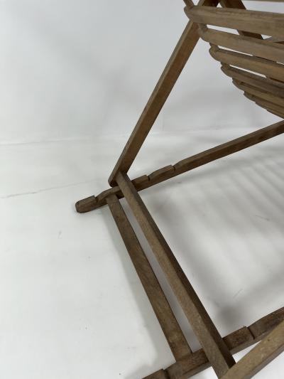 Antique oak wooden transat chair