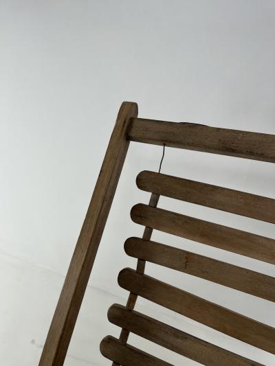 Antique oak wooden transat chair