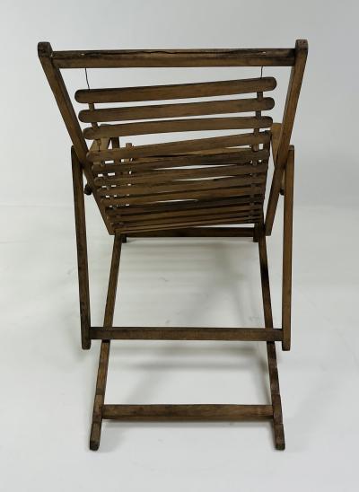 Antique oak wooden transat chair