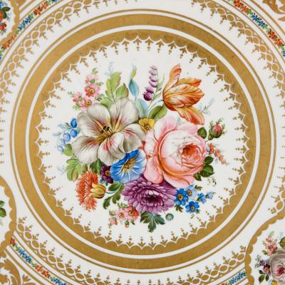 Antique porcelain and ormolu gueridon table