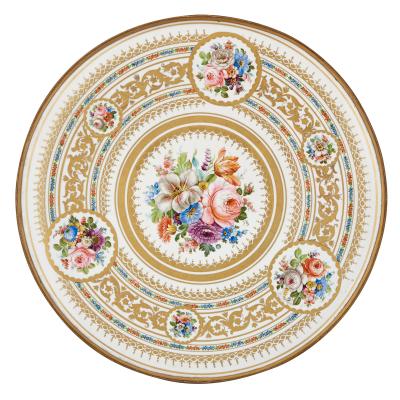 Antique porcelain and ormolu gueridon table