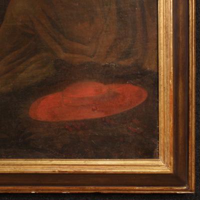 Antique religious Spanish painting oil on canvas from the 18th century