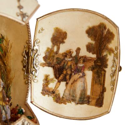 Antique semi precious stone and silver gilt egg model