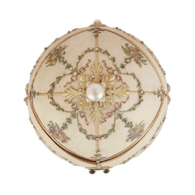 Antique semi precious stone and silver gilt egg model