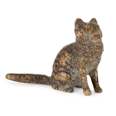 Antique set of Viennese cold painted bronze cats