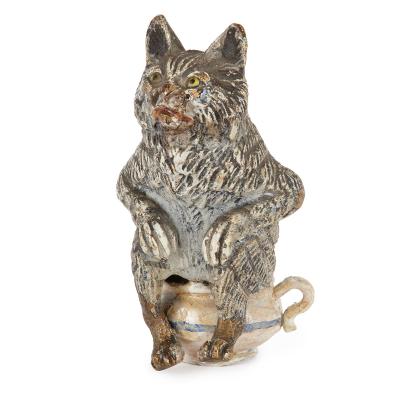 Antique set of Viennese cold painted bronze cats