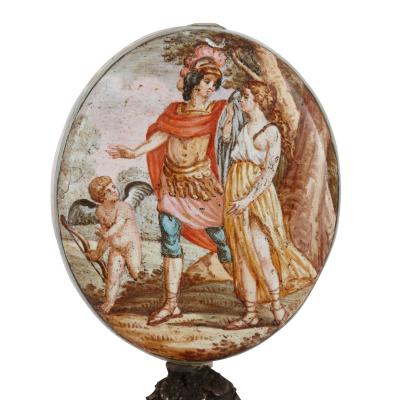 Antique silver and enamel Viennese table clock